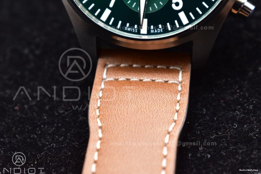 Pilot Dial Functional Edition Best ZF IW377726 Brown V A7750 1:1 Leather on 1001 Strap Green Chronograph 1029